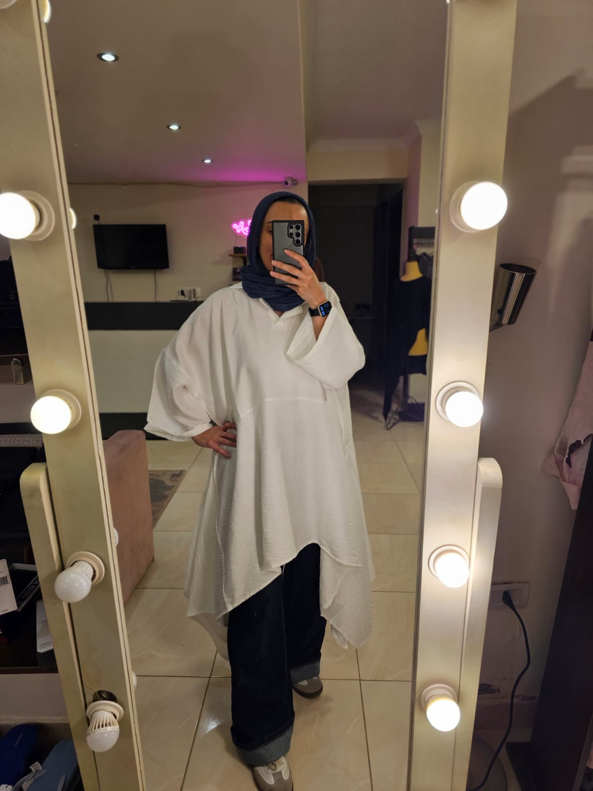 Oversized white long Shirt