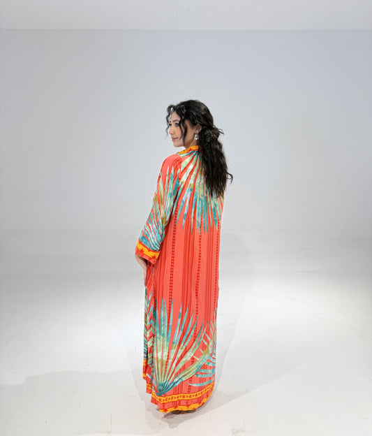 Palmy Dress in Orange Watermelon