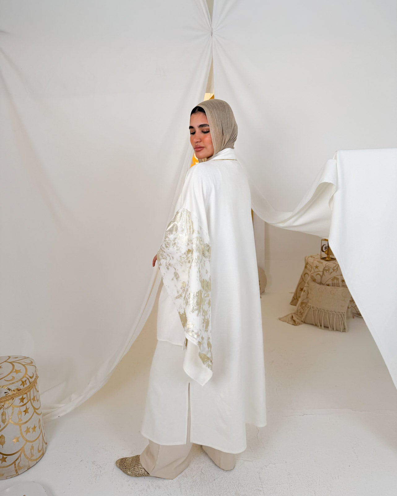 Off-white Suede Kaftan