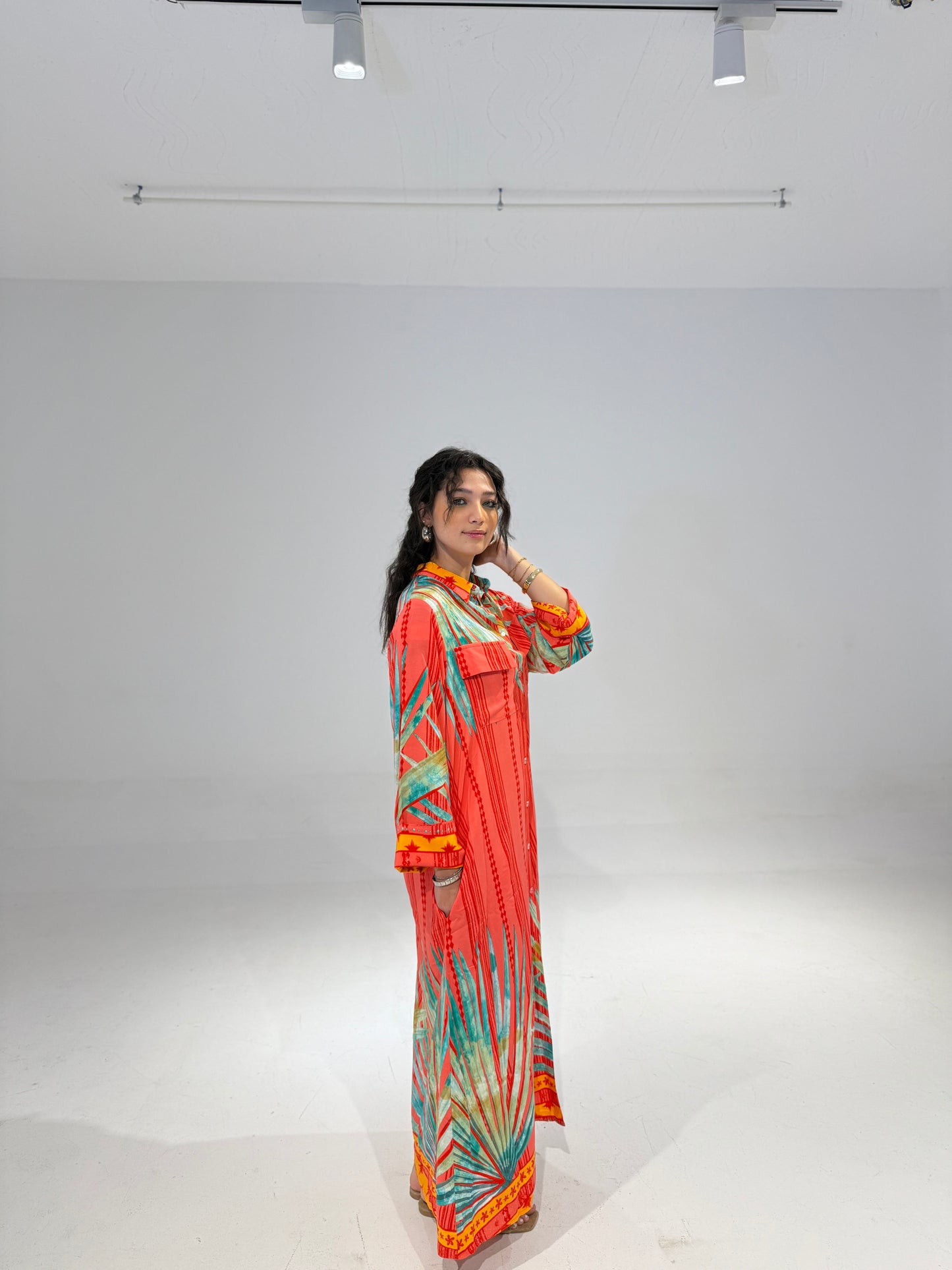 Palmy Dress in Orange Watermelon