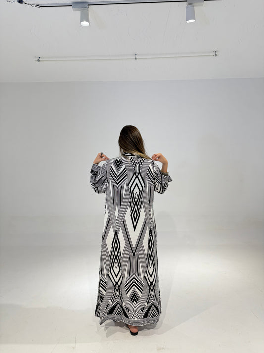 Geo Dress in Black & White