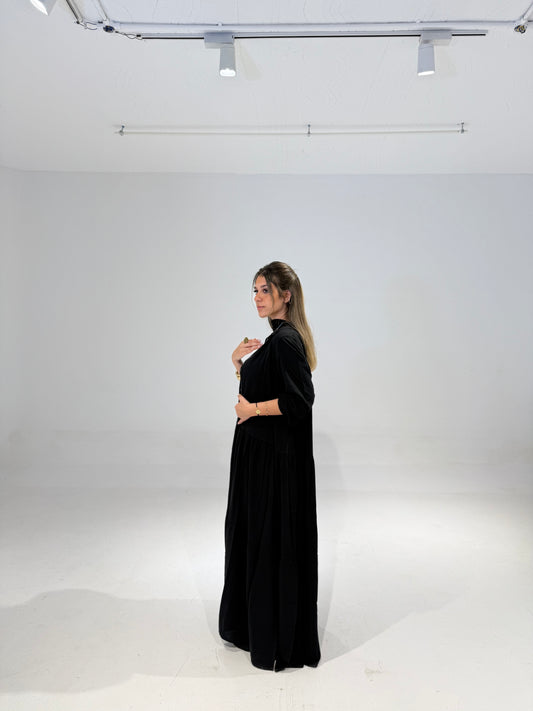 Ruffle Dress in Black