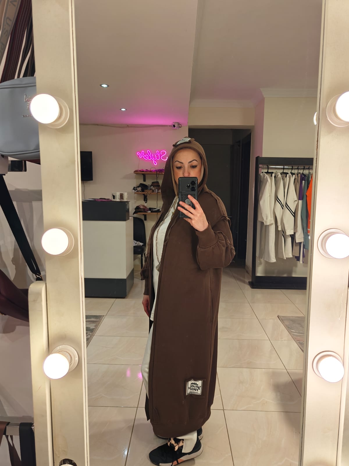 Brown Melton Cardigan