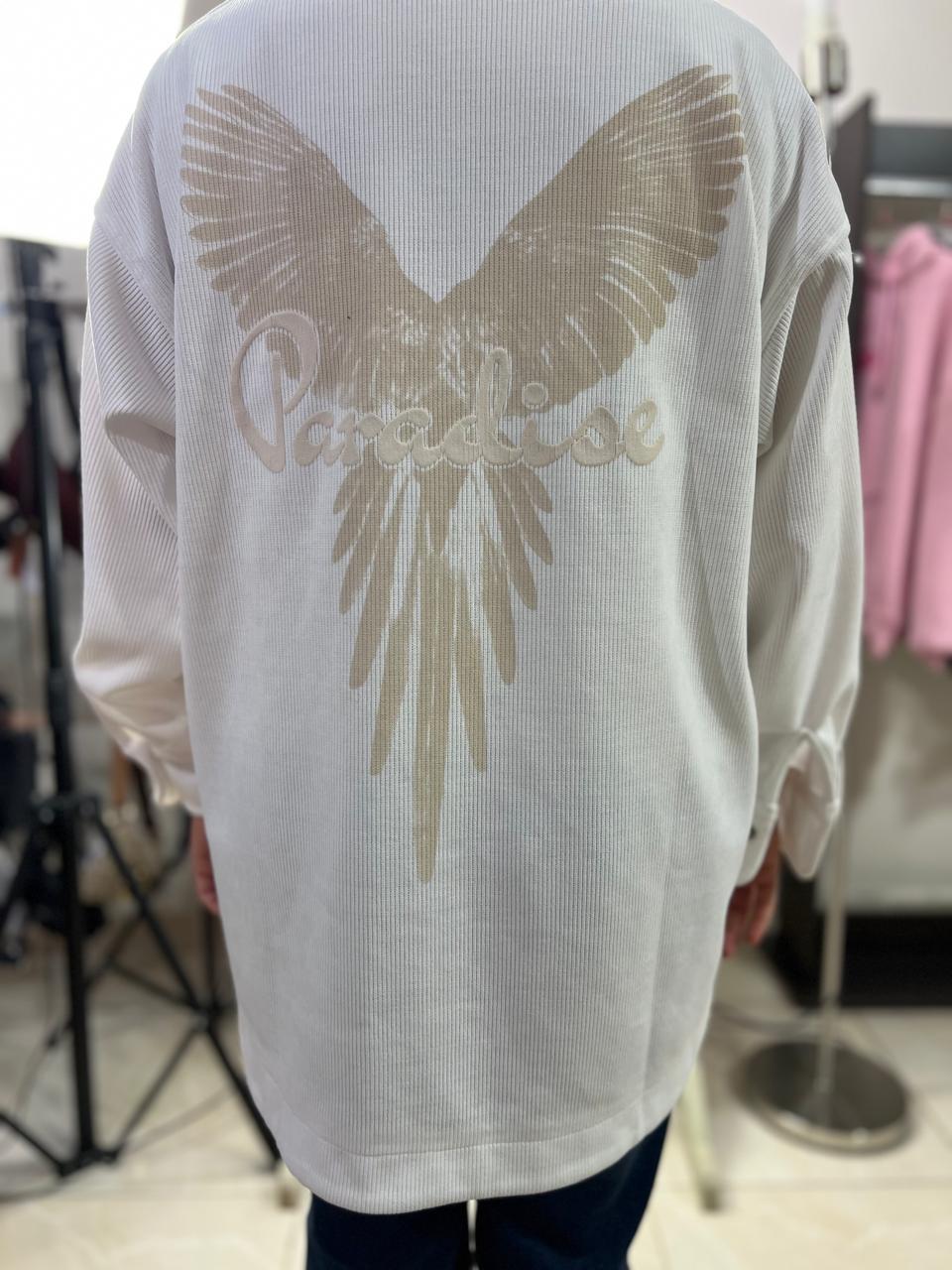 Off-white Ribbed Velvet shirt