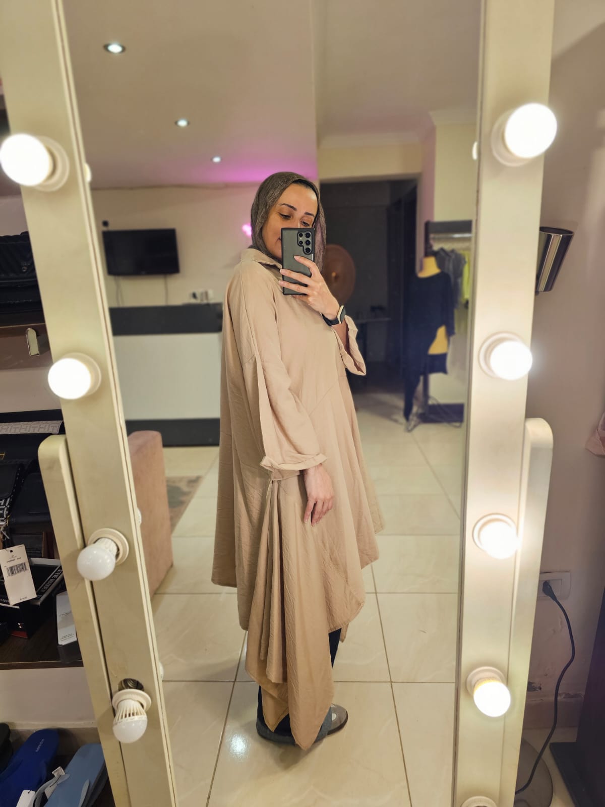 Oversized Beige long Shirt