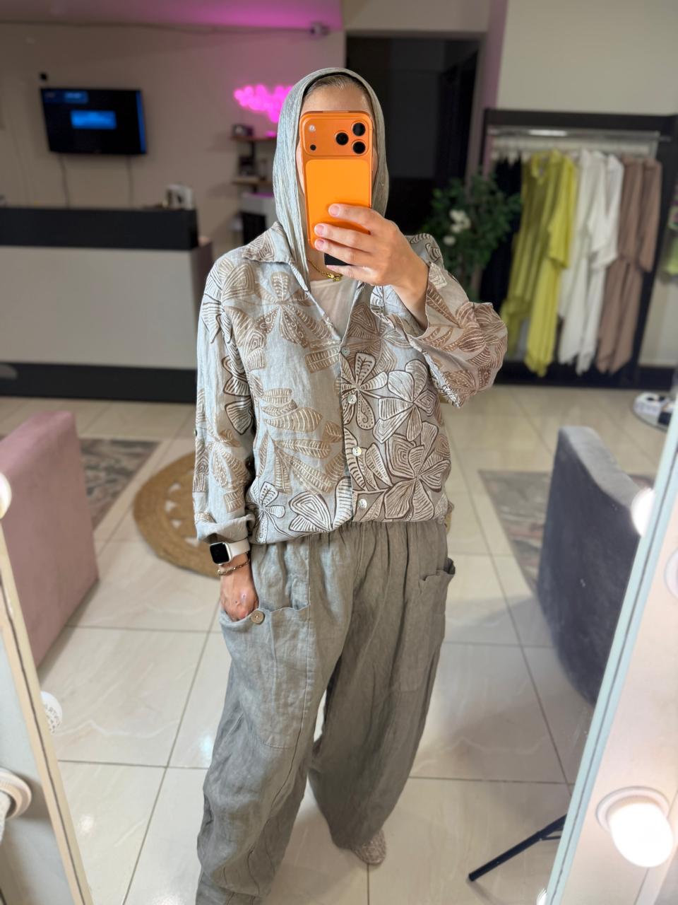 Floral linen Italian Set