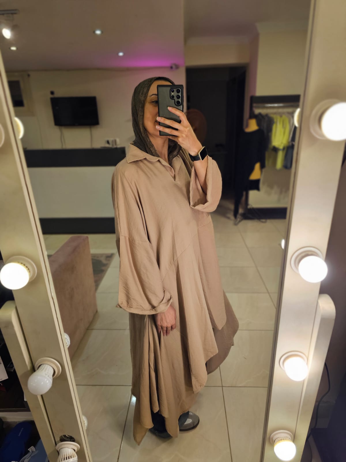 Oversized Beige long Shirt