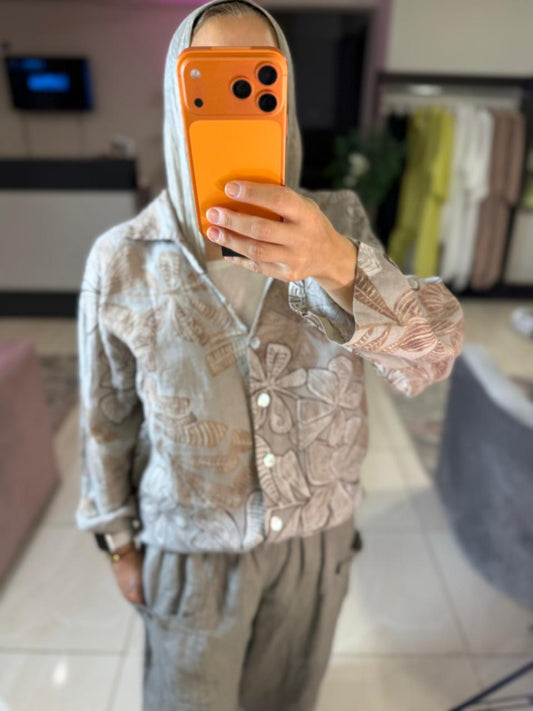 Floral linen Italian Set