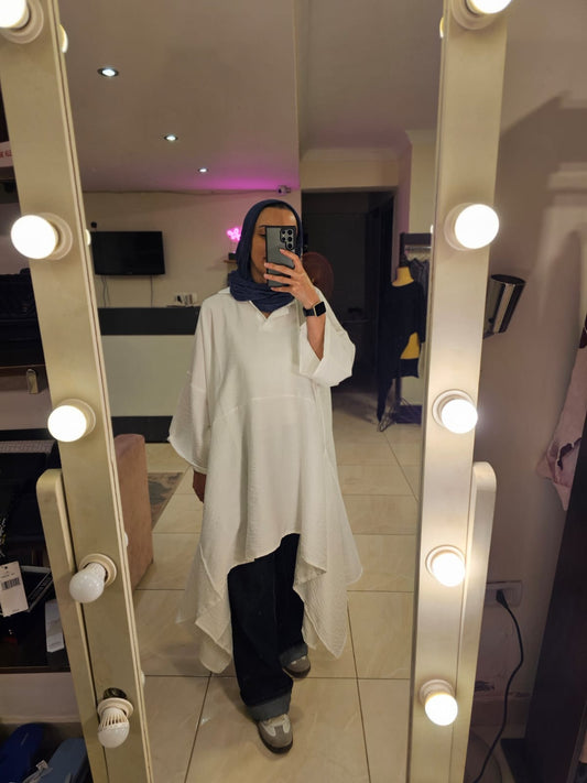 Oversized white long Shirt