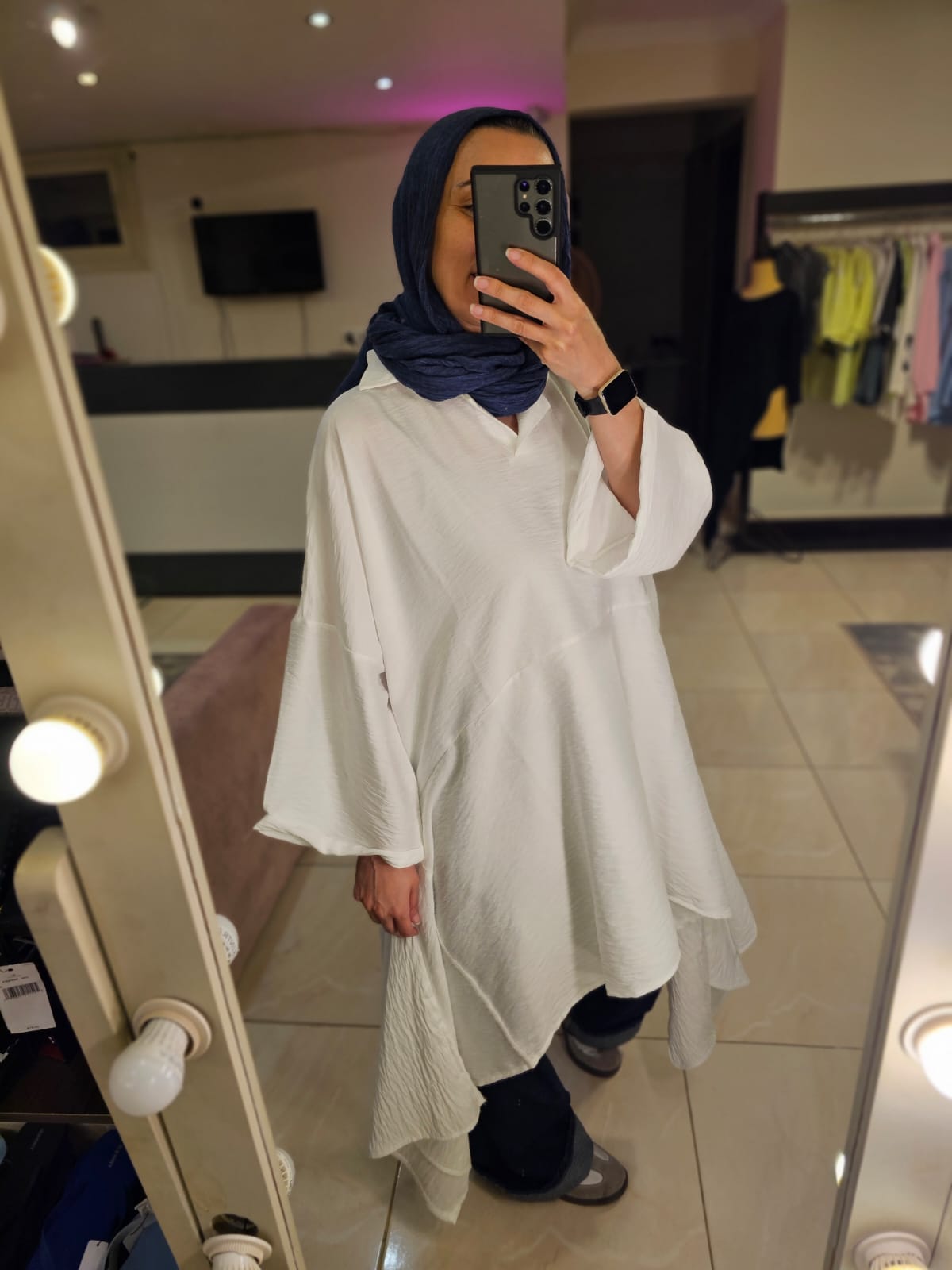 Oversized white long Shirt