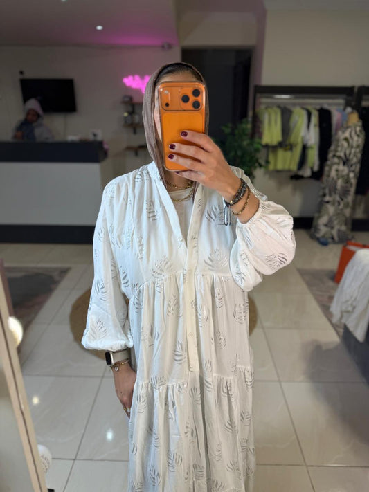 Turkish Dress Whit & Silver