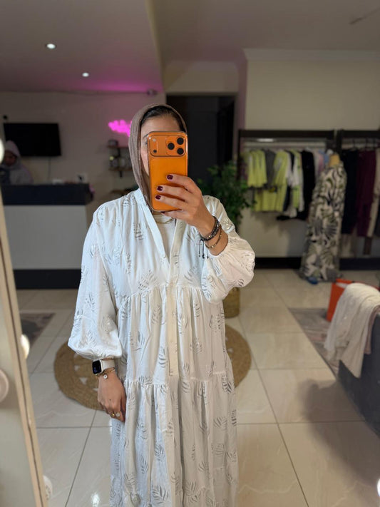Turkish Dress Whit & Silver