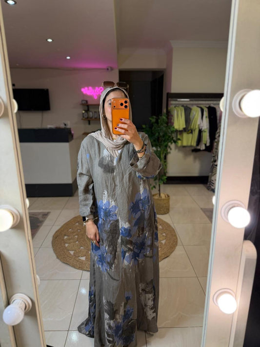 Italian Olive Floral Dress
