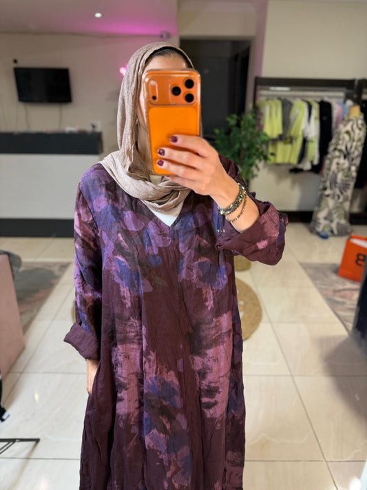 Italian Purple Floral Dress