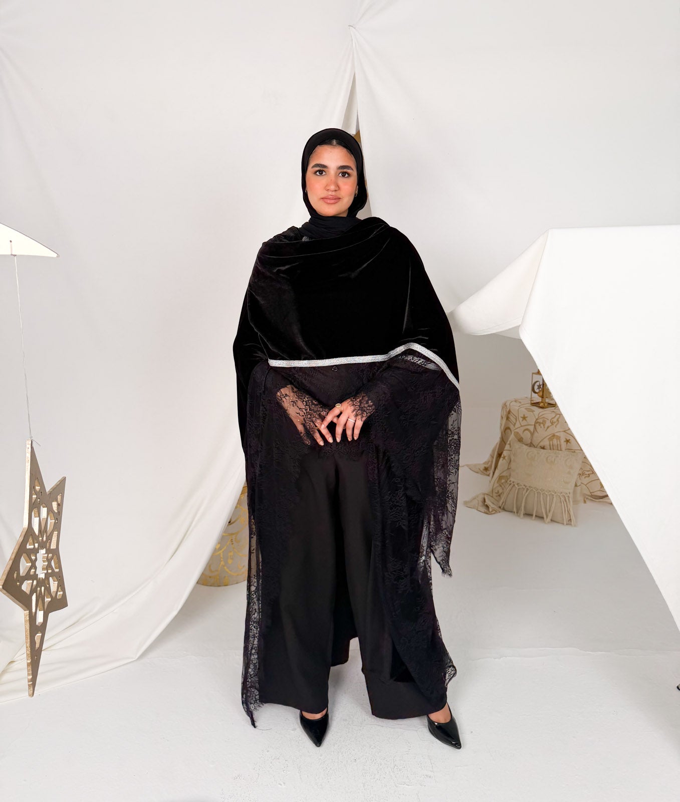 black lace kaftan
