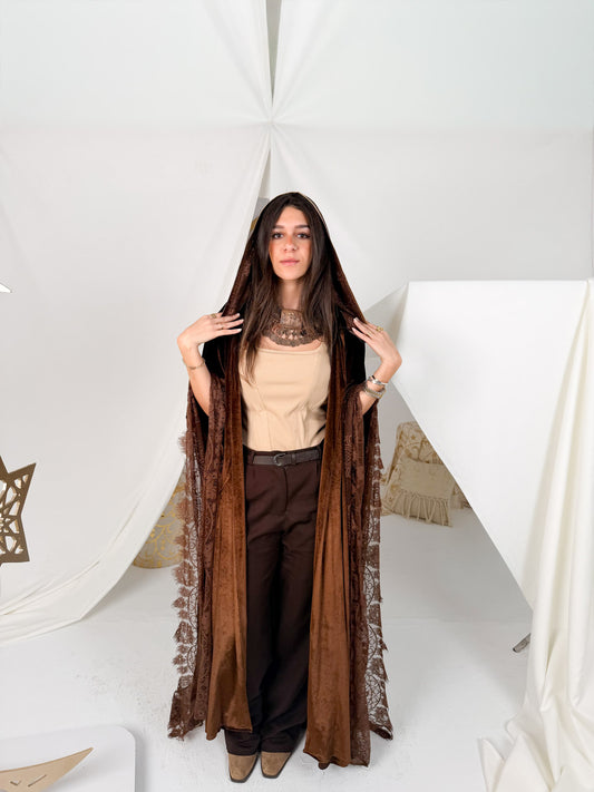 Brown lace kaftan