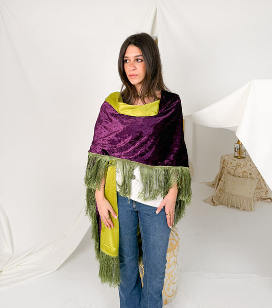 Fringed Velvet Cape