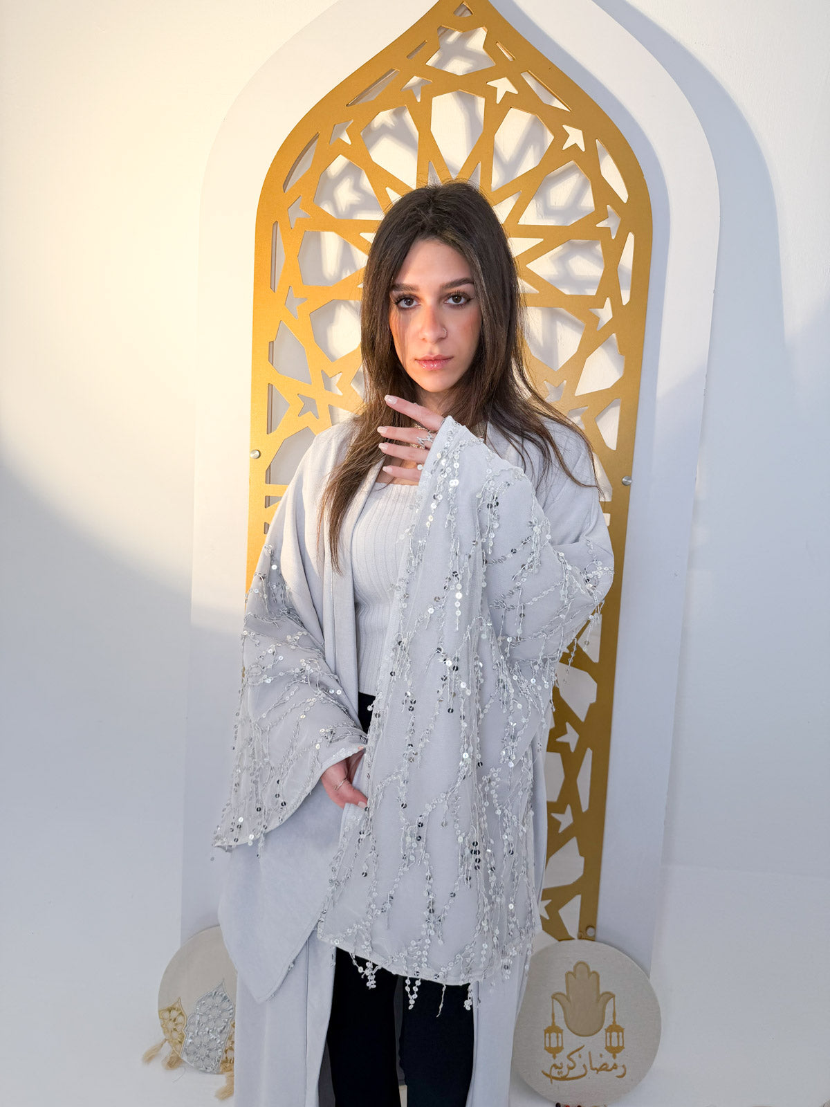 Gray Suede Kaftan