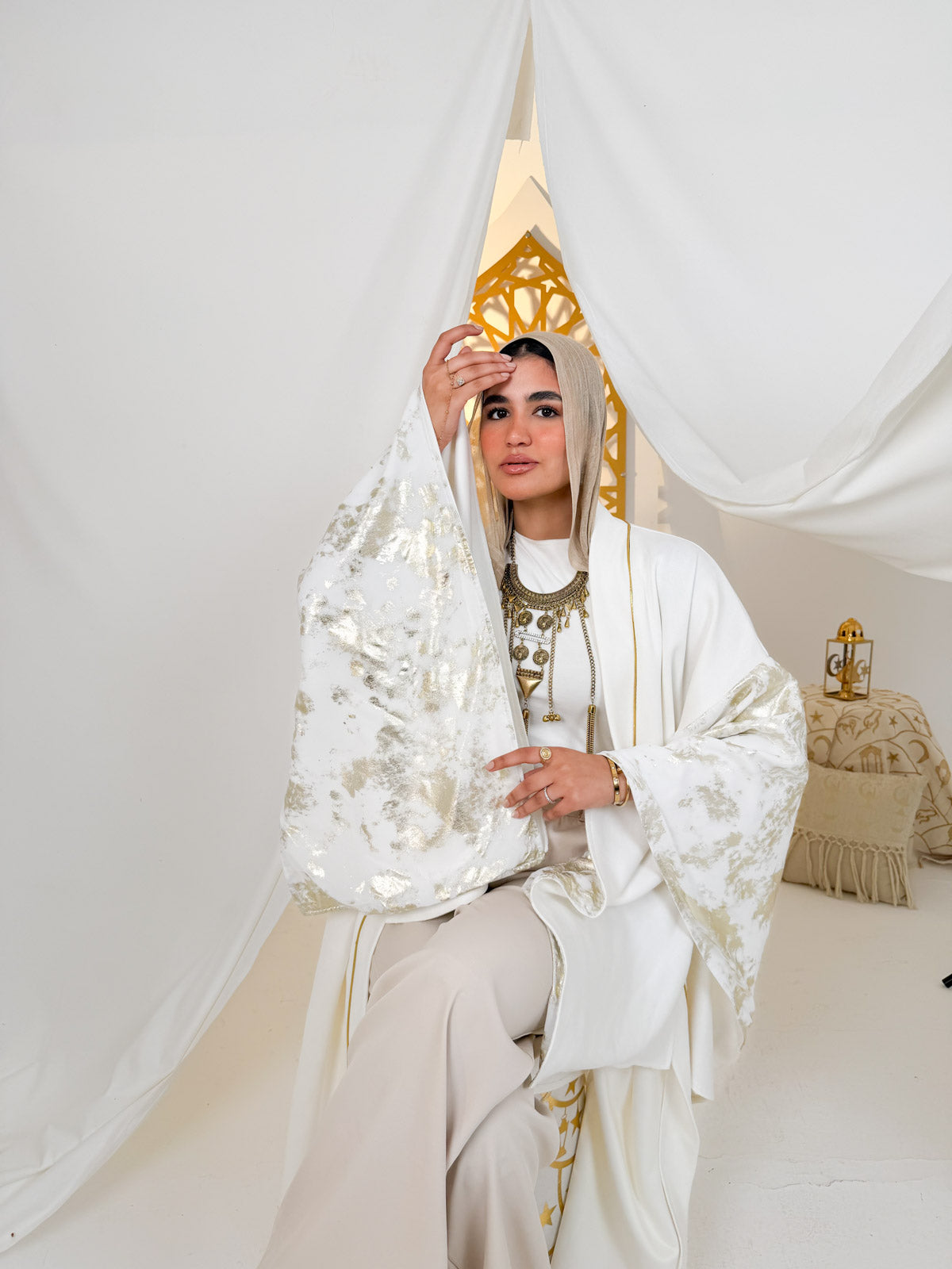 Off-white Suede Kaftan