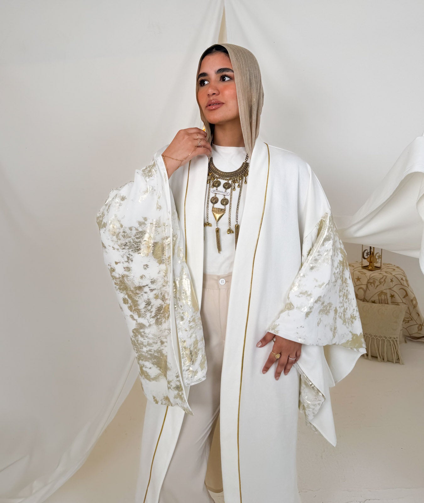 Off-white Suede Kaftan