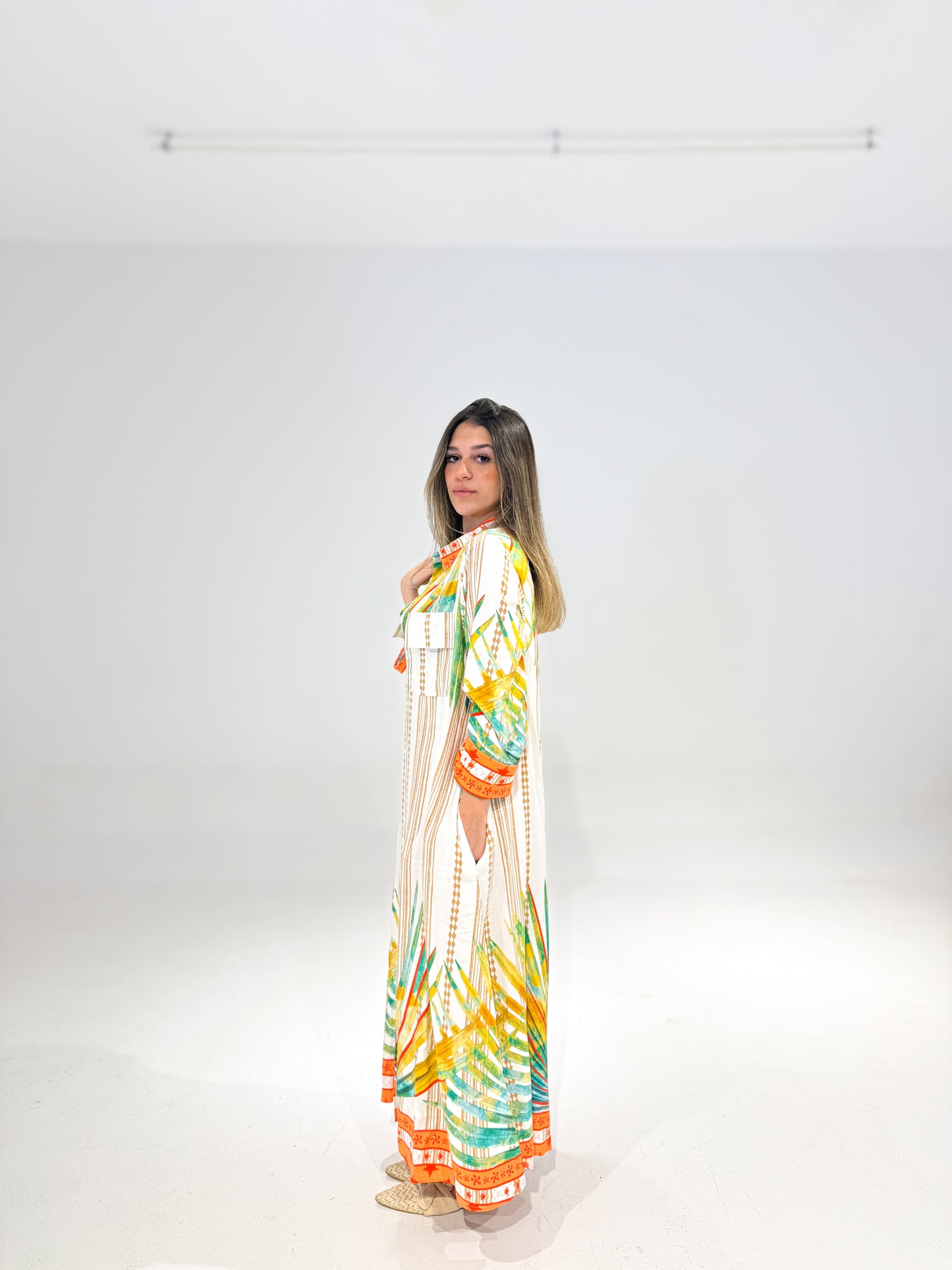 Palmy Dress in White