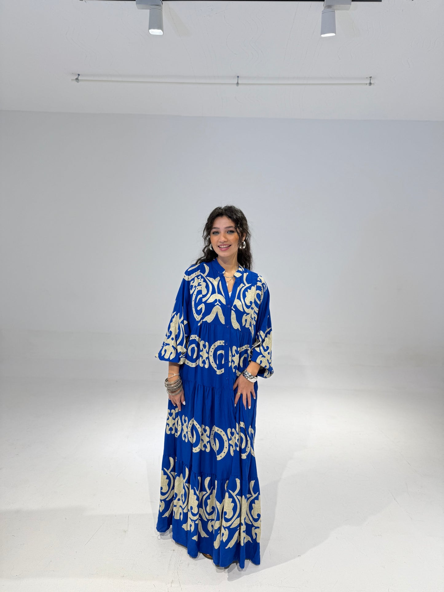 Turkish Dress Blue & Beige