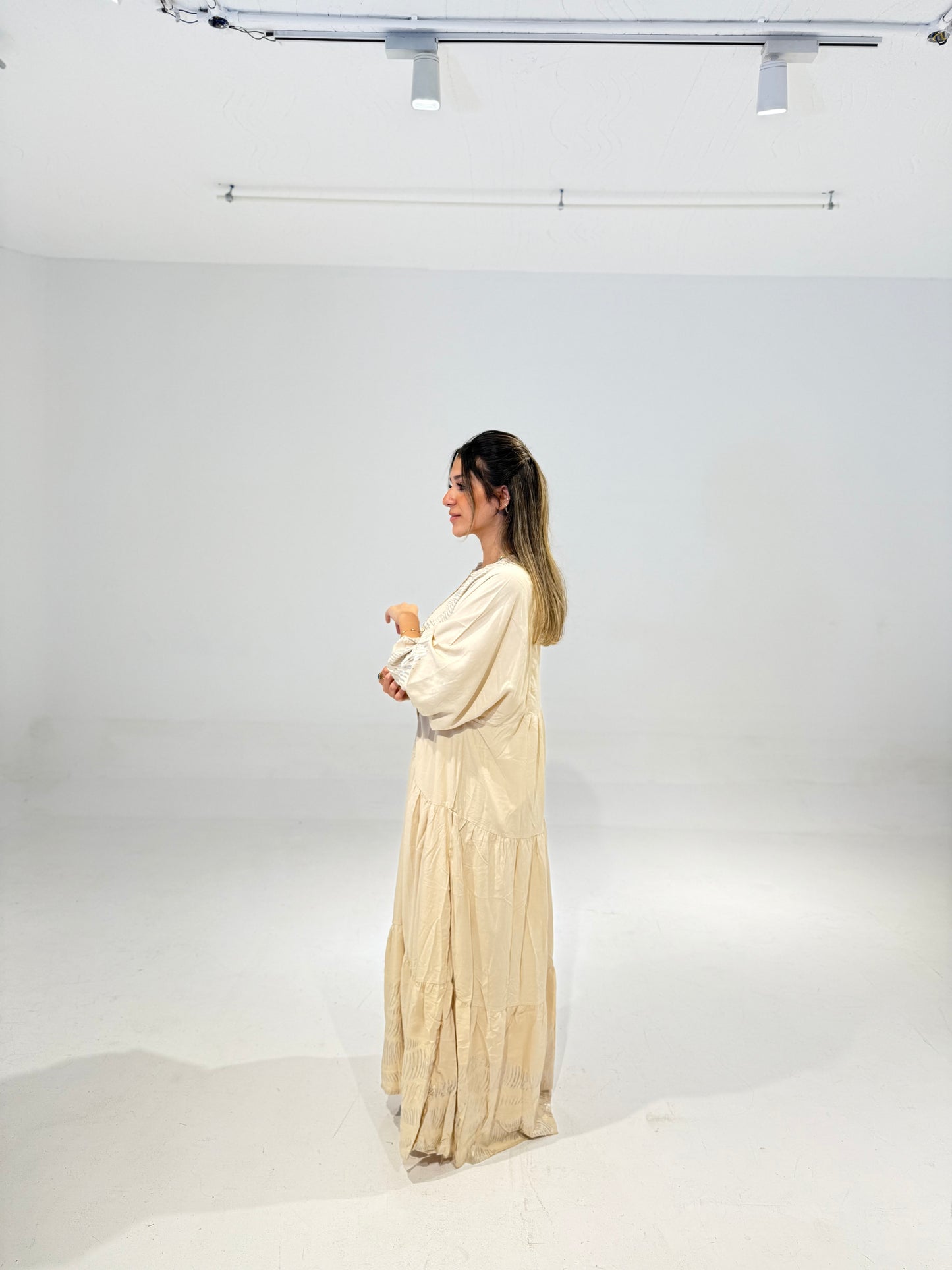 Turkish Dress Beige & Silver