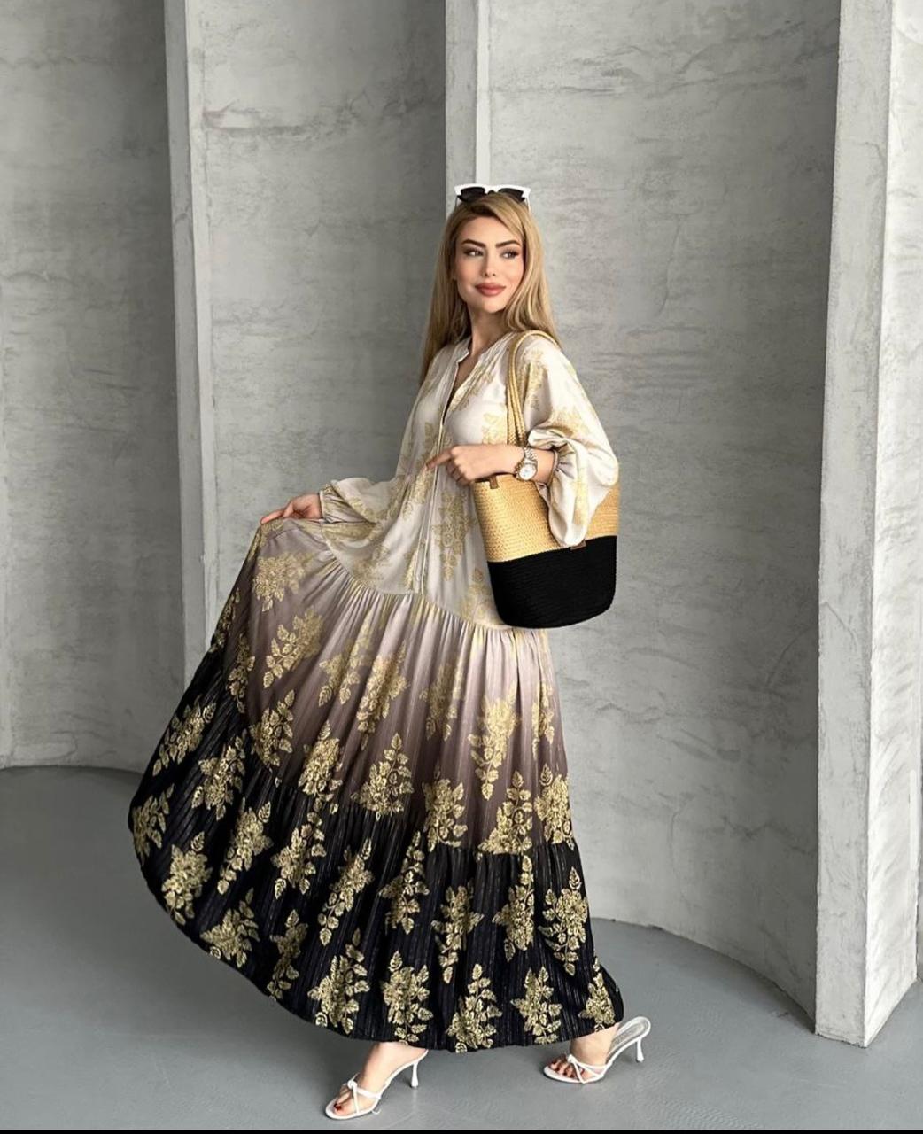Turkish Dress Ombre Gray