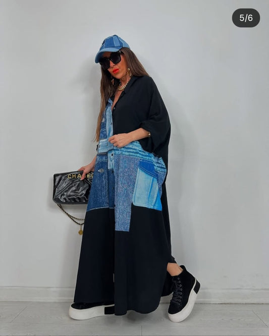 Turkish Dress Black & Blue Jeans
