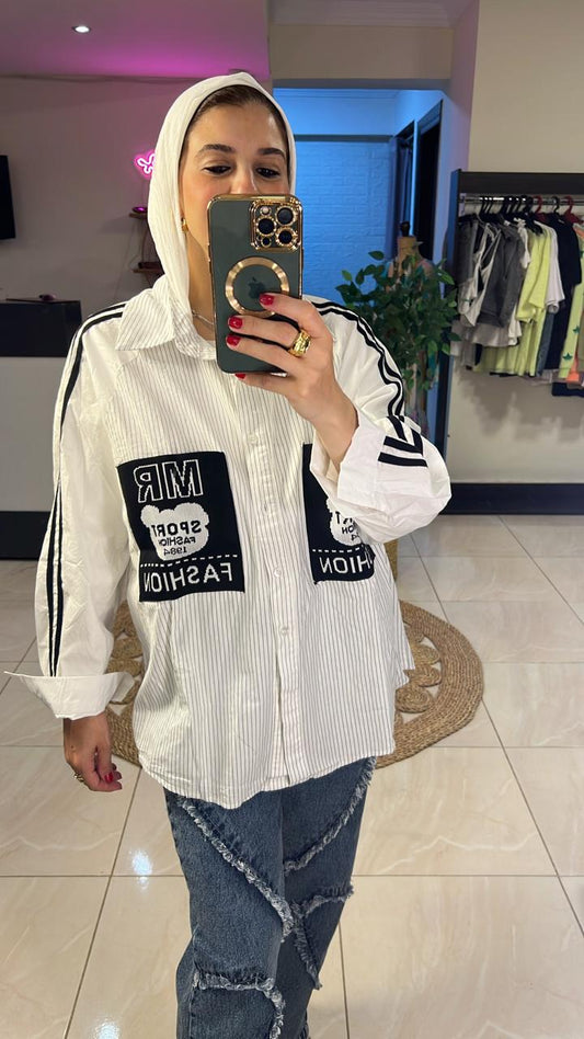 Striped White Shirt
