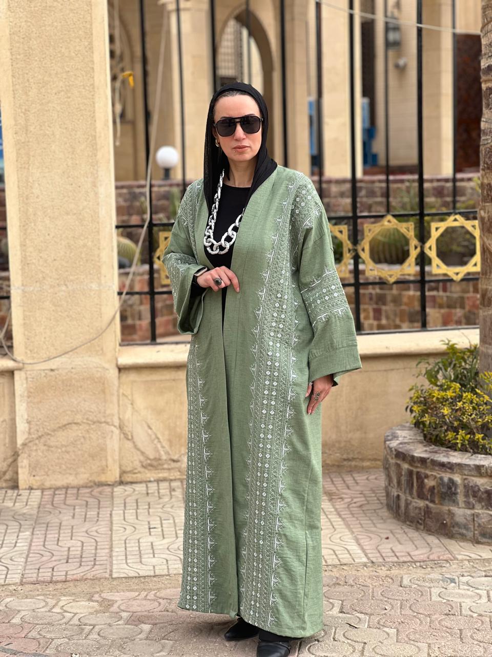 Linen Green Kaftan