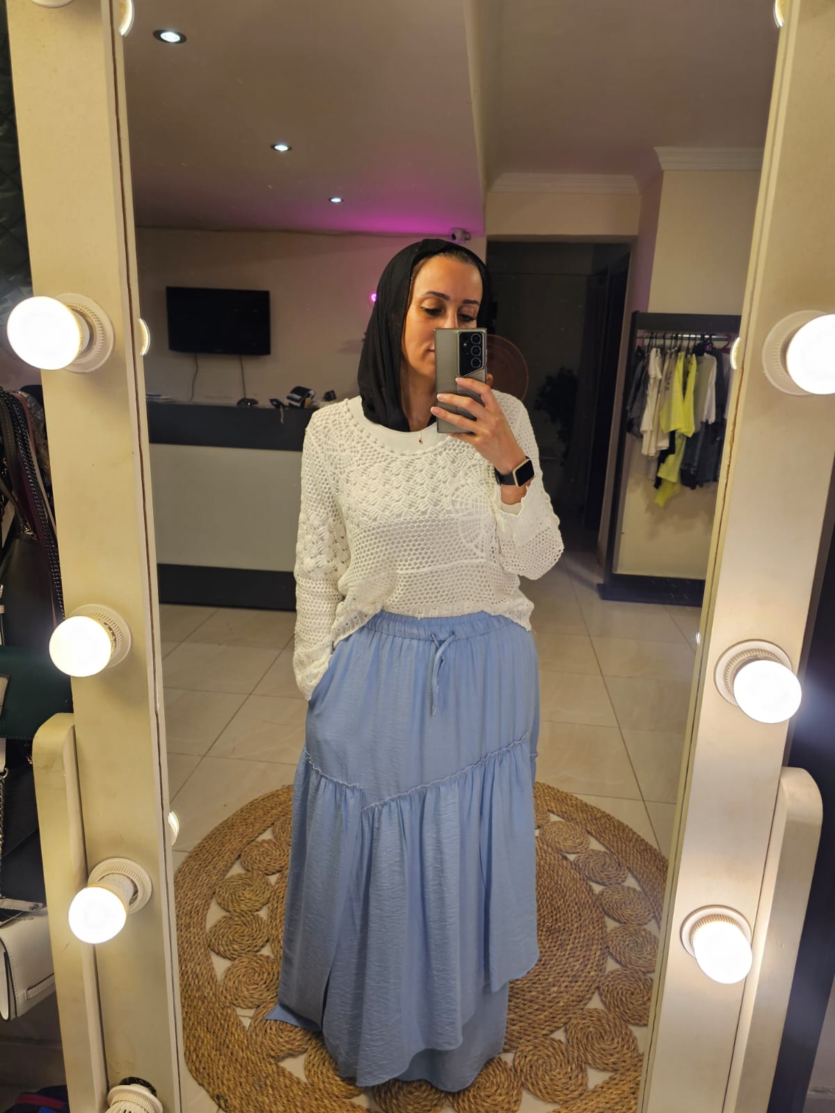 Linen Blue Skirt