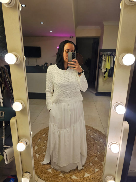 Linen White Skirt