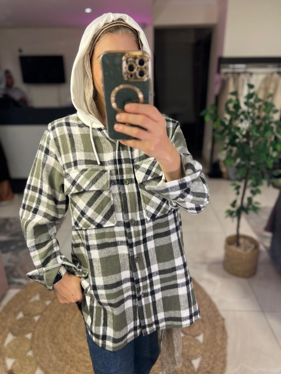 Checkered Olive shirt