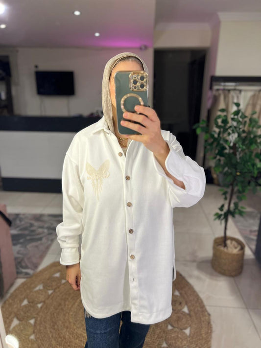 Off-white Ribbed Velvet shirt