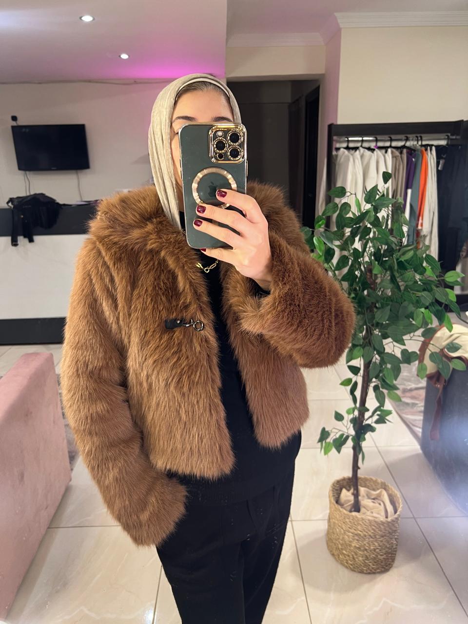 Brown fur jacket