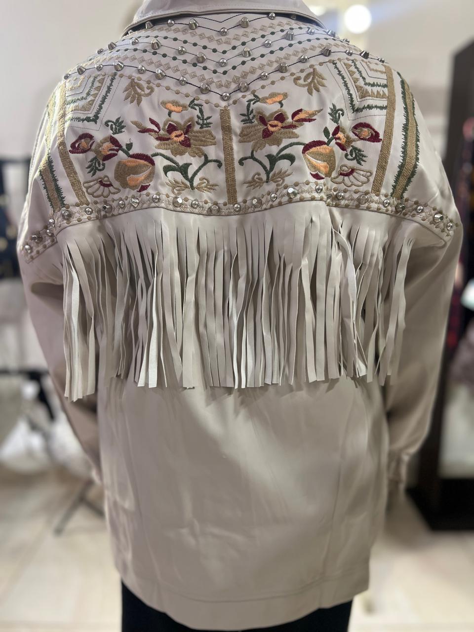 Beige  leather shirt