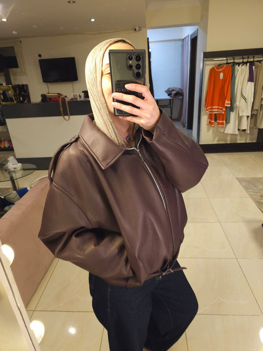 Burgundy leather jacket