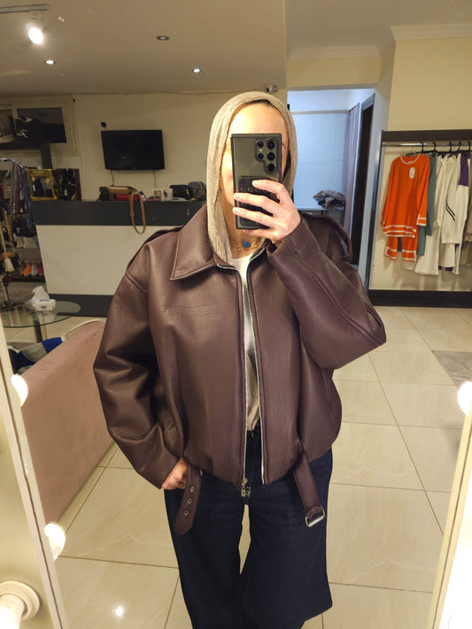 Burgundy leather jacket