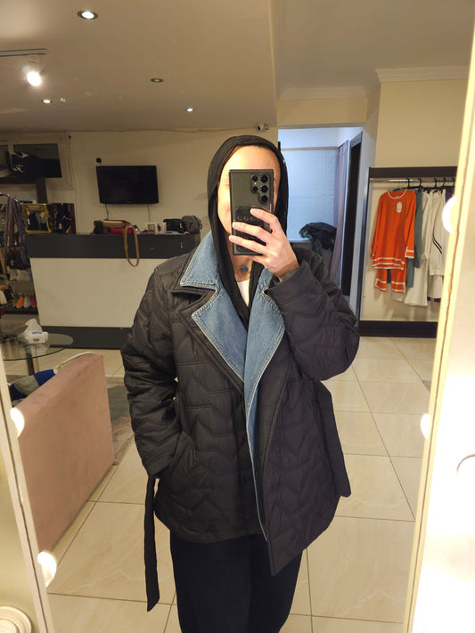 Black Waterproof jacket with jeans coal