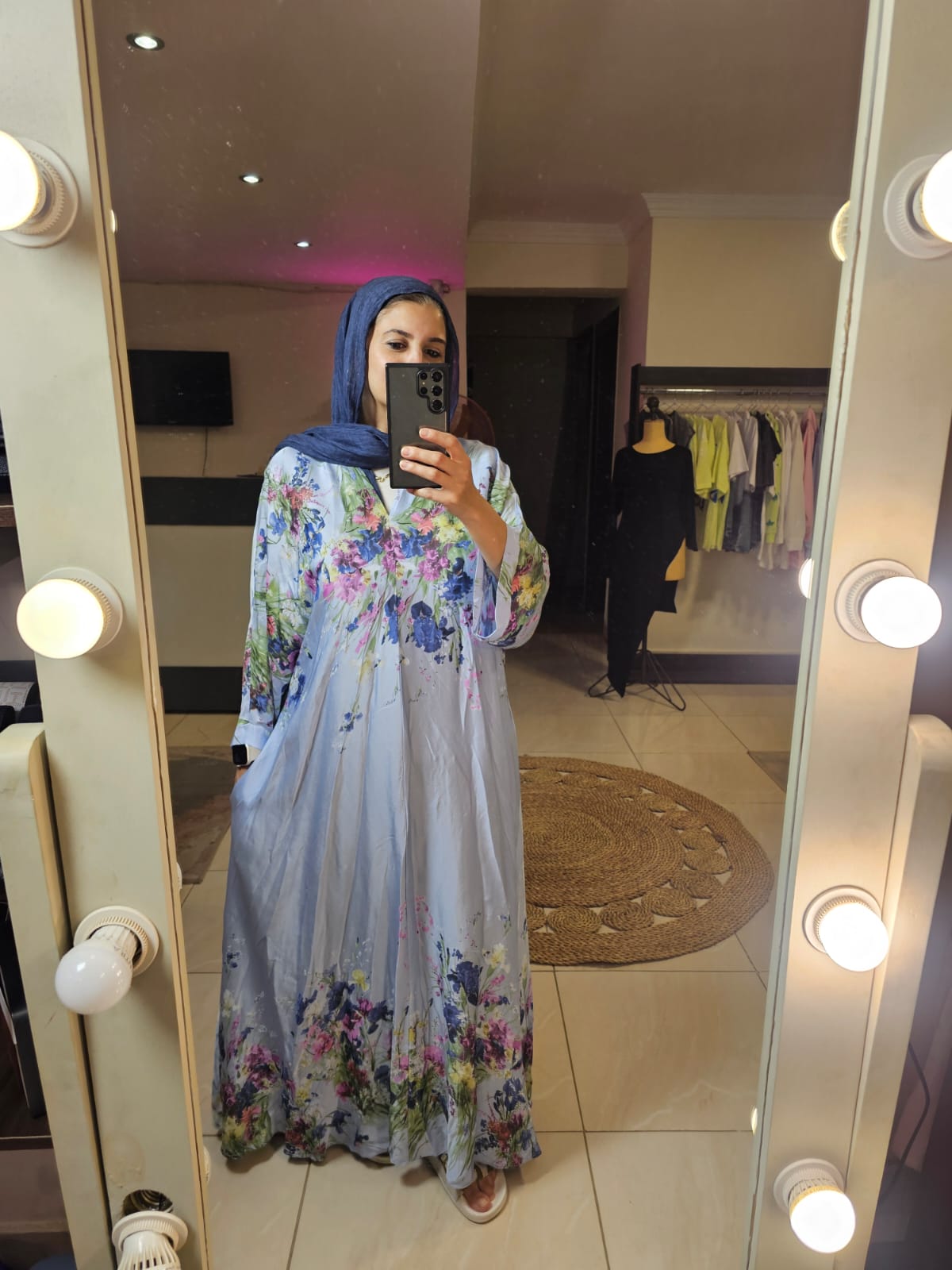 Floral Italian Satin Dress