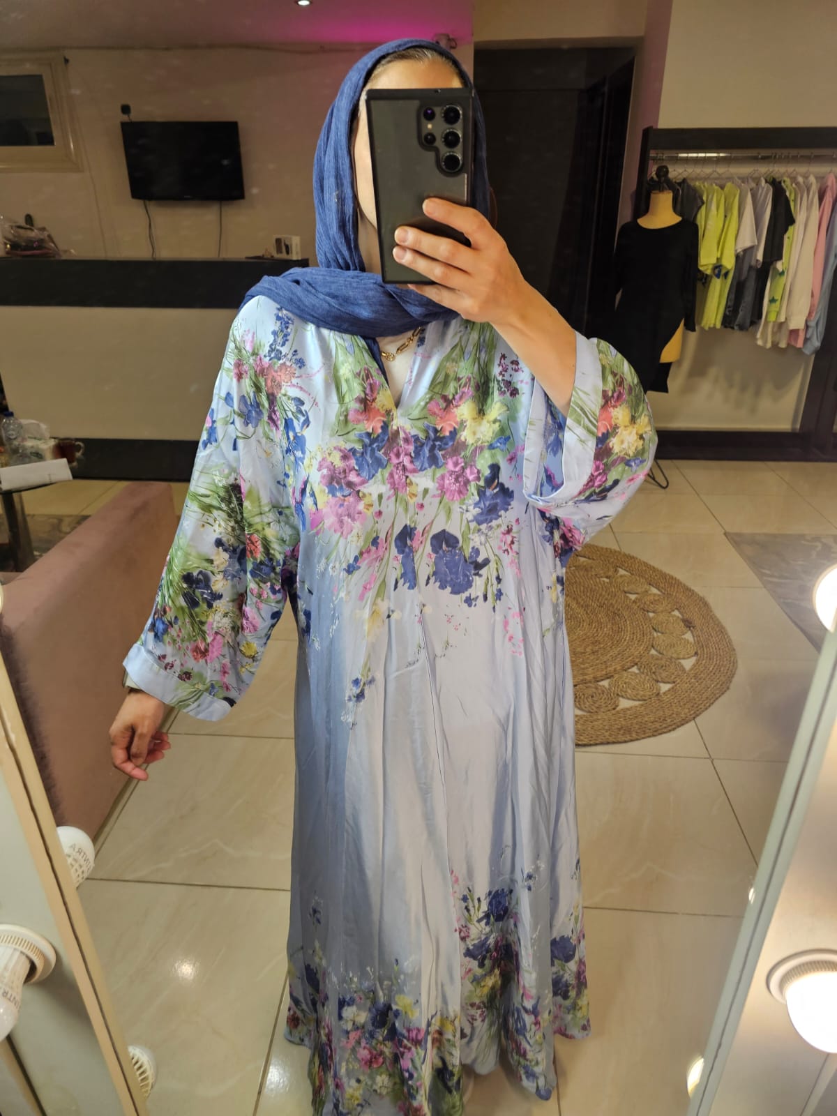 Floral Italian Satin Dress