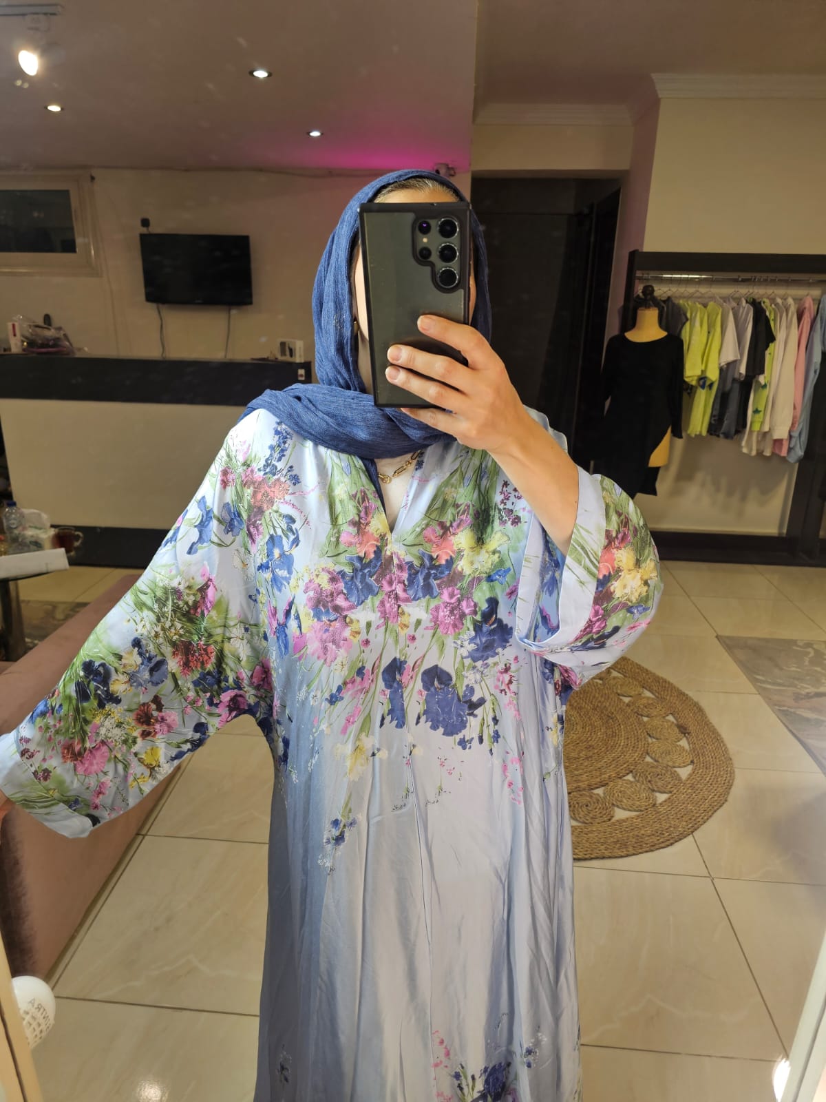 Floral Italian Satin Dress
