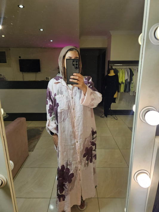 Italian Linen Pink Dress