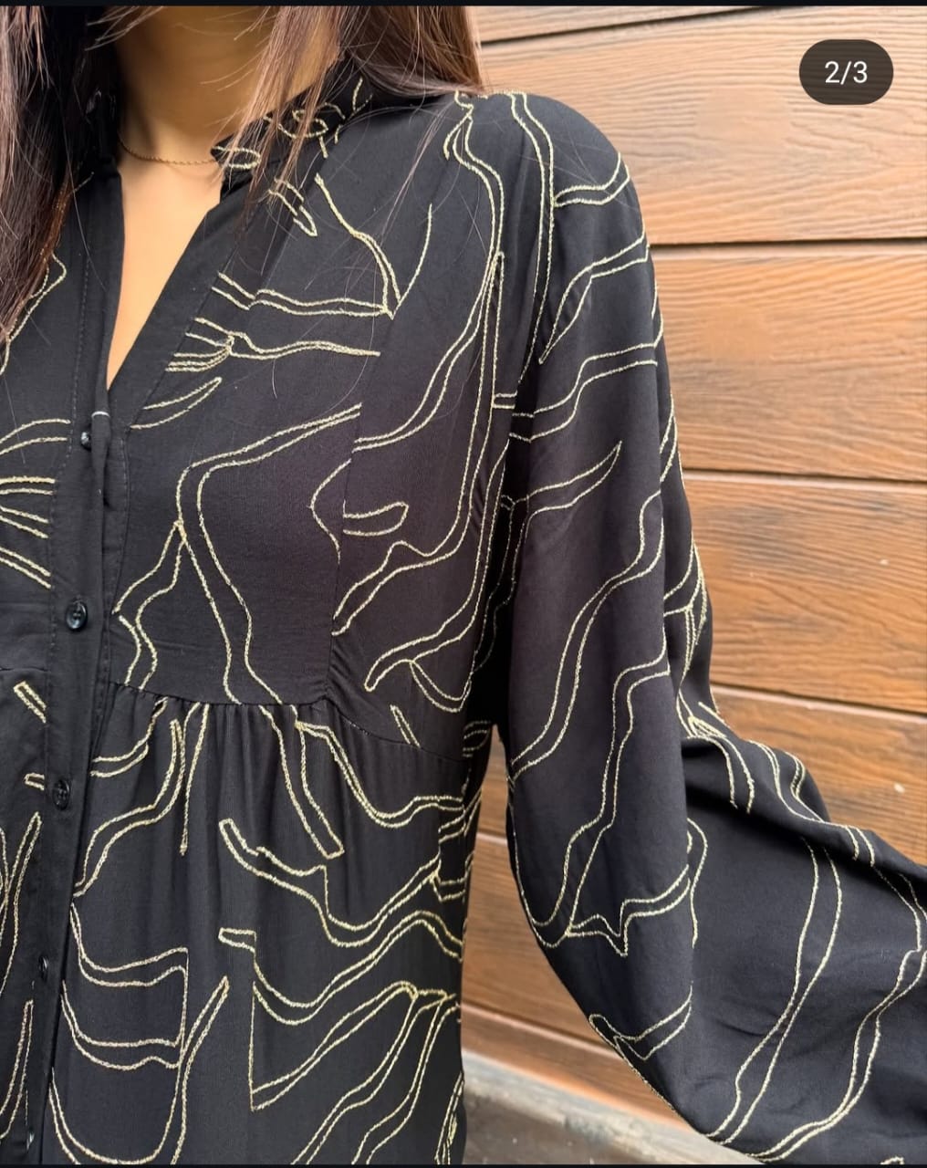Turkish Dress Black & Gold thread
