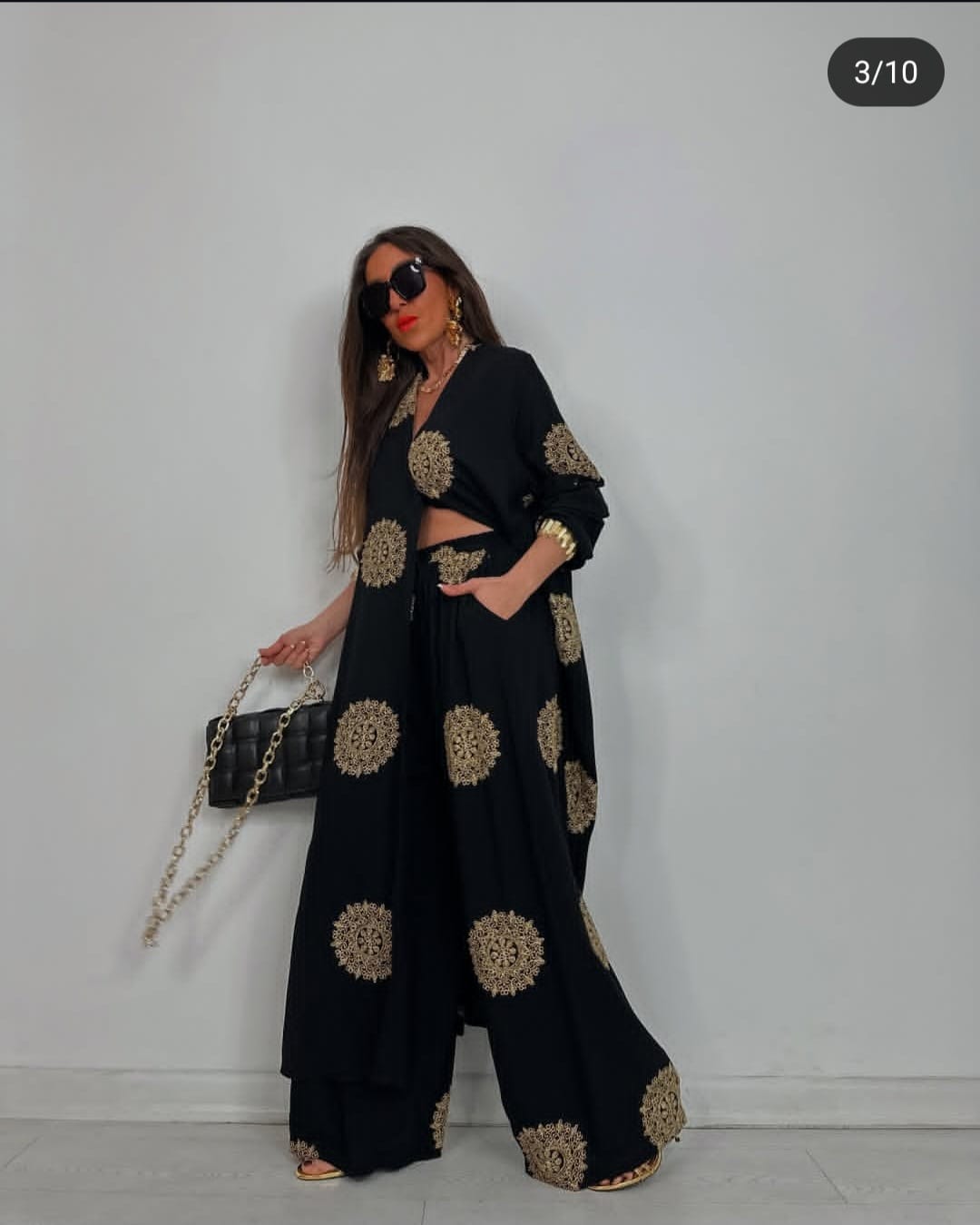 Turkish Long Set Black & Gold