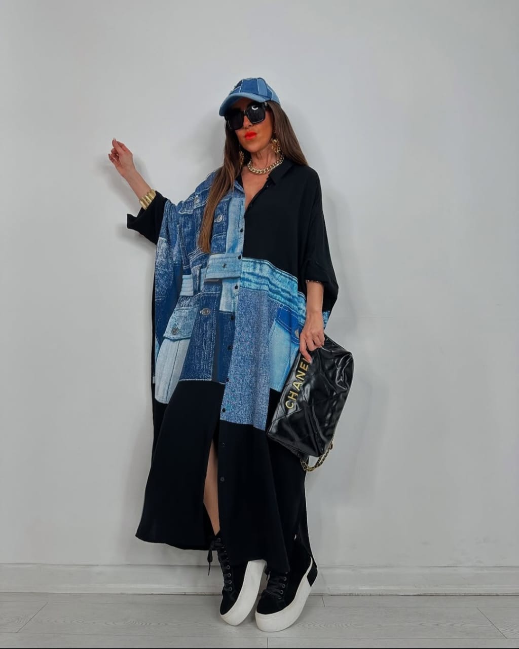 Turkish Dress Black & Blue Jeans