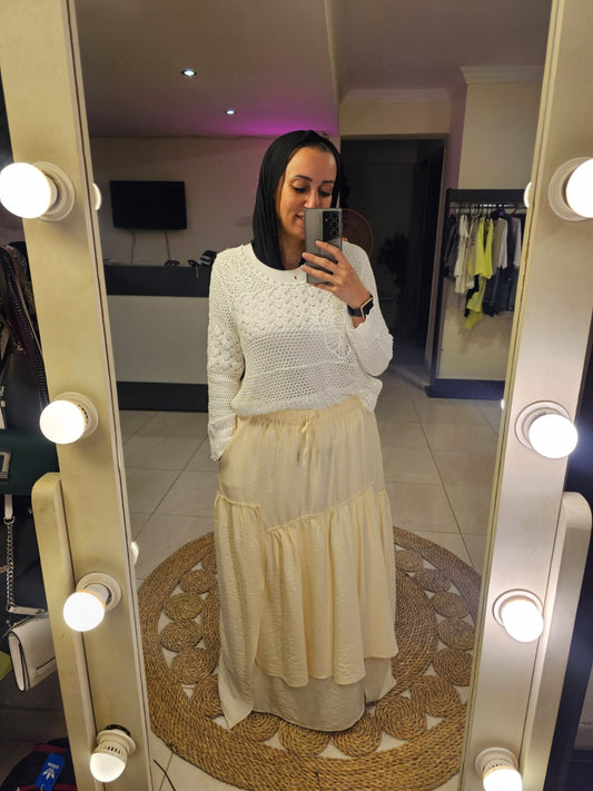 Linen Beige Skirt