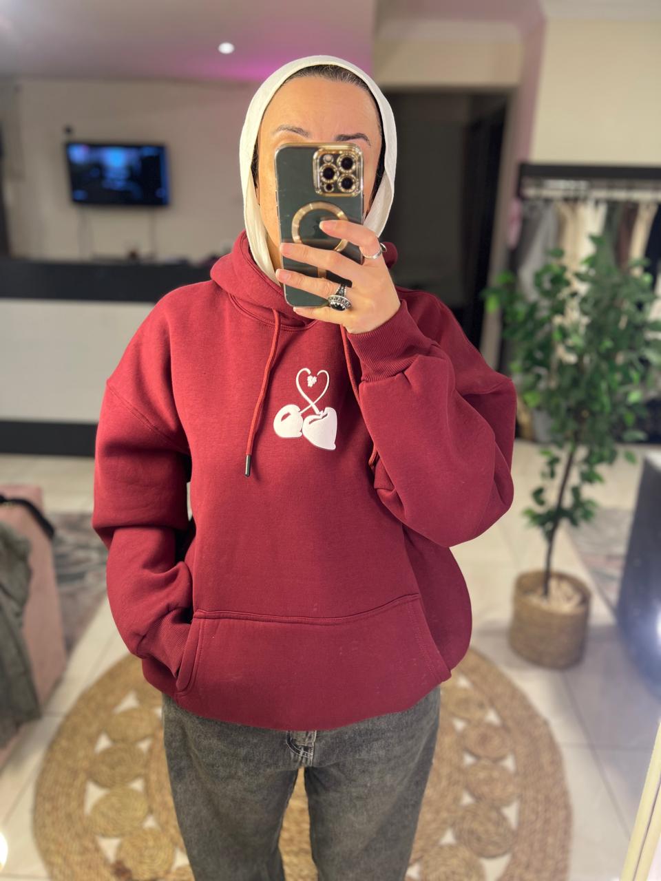 Cherry Melton Sweatshirt